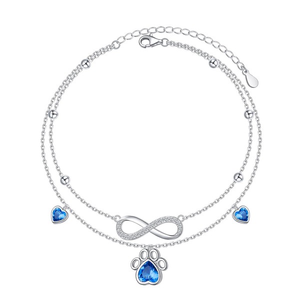 HOOHWE Anklet for Women 925 Sterling Silver Puppy Dog Paw