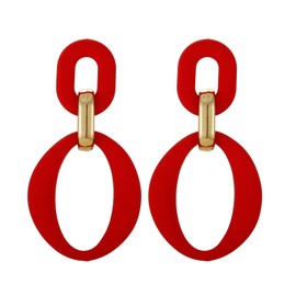 SIXDUTON Large Hanging Earrings for Women, Hoop Earrings Acrylic Colourful Earrings, Retro 80s 90s Neon Earrings Exaggerated Fashion Jewellery, Carnival Theme Party Earrings Aesthetic, Acrylic, No