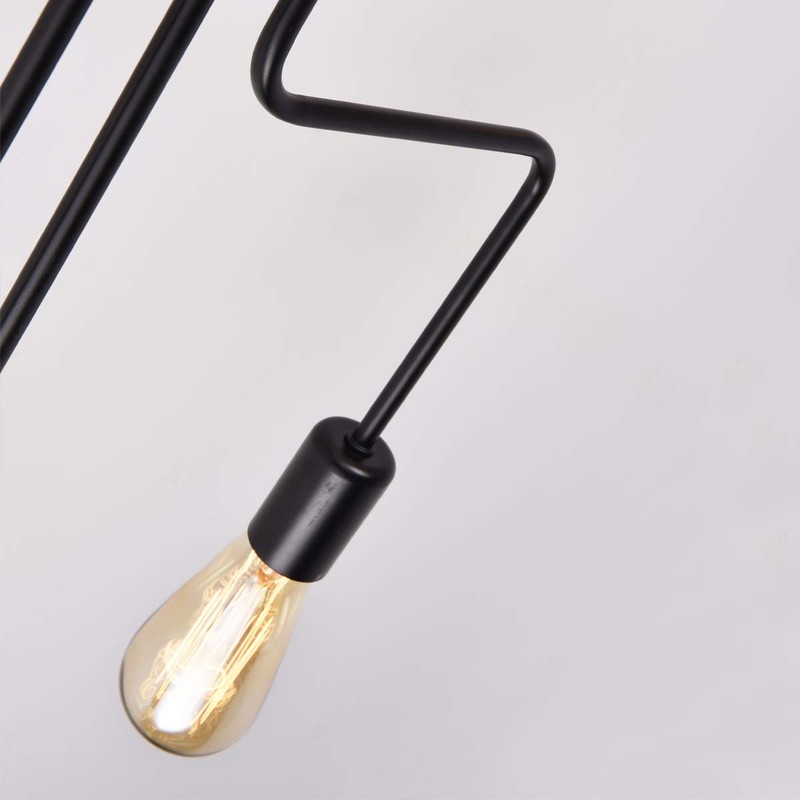 mirrea Modern Industrial Semi-Flush Mount Metal Ceiling Lighting for Rectangular