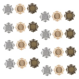 Gadpiparty 30Pcs Alloy Bezel Pendant Trays for Necklace DIY Jewelry Making Durable Wear Resistant Base with Hoop for Easy Chain Linking Multipurpose Crafting Supplies