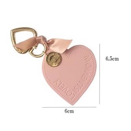 Amily Heart Key Chain, Leather, Leather, Key Ring, Women's, Men's, Stylish, Gift, Gift, Pair, Pink