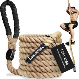 LUCORUSC Climbing Rope 1.5" Diameter Gym Climbing Rope for Adults,25FT Length Strength Training Workout Climbing Rope,Physical Education Fitness Equipment, Home Workout