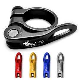 IMPALAPRO Bike Quick Release Seatpost Clamp - Bike Seat Clamp - Seat Clamp Bike - Bike Seat Post Clamp- Seat Post Clamp - Bicycle Seat Clamp - Bike Seat Lock Clamp 7075CNC (Black, 34.9 mm)