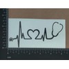 Nurse Decal Pack: Heart, Heartbeat, Infinity, Stethoscope (Black, Small 3.5")