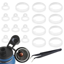 18Pcs Water Bottle Gasket Replacement for Thermoflask 24/32/40/64oz, Tal Water Bottle Gasket Replacement Accessories & Tweezers, Silicone O Seal Rings Replacement Compatible with Thermoflask Spout Lid