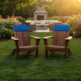 RSH DECOR: Sunbrella Head Rest Set of 2 | 17" x 6" | Water and Fade-Resistant Performance Fabric | Outdoor Pillow for Enhanced Support on Adirondack & Lounge Chairs | Canvas Pacific Blue