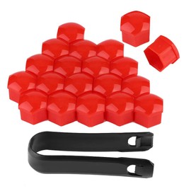 Wheel Bolt Caps 17 mm Wheel Bolt Caps Red Wheel Nut Covers, Pack of 20 17 mm Nut Car Wheel Car Hub Screw Protection Anti-Theft Cover Cap (Red) Wheel Bolt Caps 17 mm
