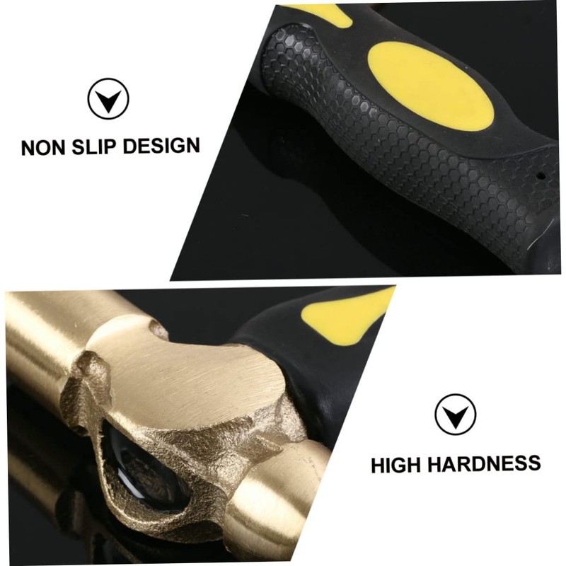 Sosoport Professional Brass Stamping Hammer Round Head Non-Sparking Hand Turned