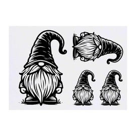 Azeeda 4 x 'Gonk Gnom' Temporäre Tattoos - Wasserfest, Hautfreundlich & Ungiftig · Transfers in Verschiedenen Größen (TO00079776)