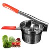 ZECARFA Stainless Steel Vegetable Squeezer, Upgrade Non-Slip Red Silicone Handle,Filling