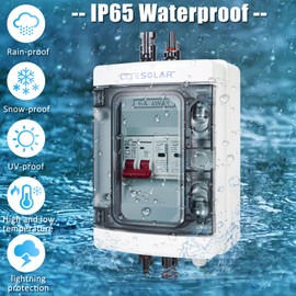 1 String 1000V PV Combiner Box 1 in 1 Out, Single String 40A DC Circuit Breaker with Solar Disconnect Function, Surge Protection, IP65 Weather-Resistant Enclosure