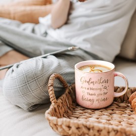 Maustic Godmother Gifts for Women, Godmother Proposal Gift, Godmothers Are a Blessing Thank You for Being Mine, Godmother Mug, God Mom Gifts from Godchild, Godmother Mothers Day Christmas Gifts, 12 Oz
