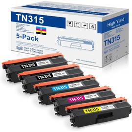 TN315 TN-315 Toner Cartridge Compatible High Capacity Replacement for Brother TN315 TN336 TN331 TN310 Toner for MFC-9970CDW HL-4570CDW HL-4150CDN Printer (2Black+1Cyan+1Magenta+1Yellow)