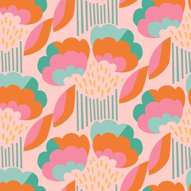 NuWallpaper x Megan Carter Retro Esme Pink Peel and Stick Wallpaper, MCS6401