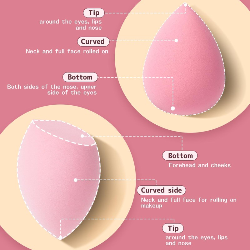 AiQInu 16 Piece Make Up Sponge Set, Foundation Beauty Blender,