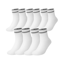 ALONG FIT Womens Crew Socks Whole Foot Cushioned Socks Cotton Vintage Soft Sport Socks 3/5 Pairs