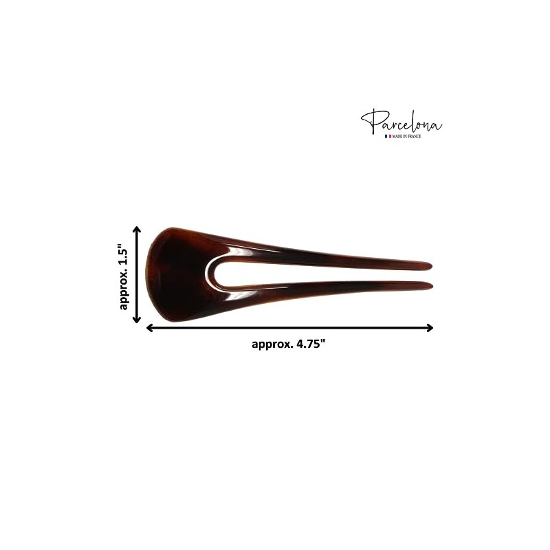 Parcelona French Long Duo Tortoise Shell Marrón Grande 12,1 cm