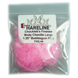 Hareline Chocklett's Finesse Body Chenille Bubblegum Pink Large 1.25 inch