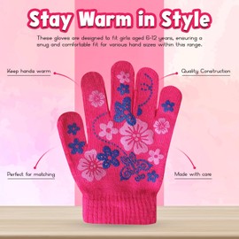 HiFEN® Kids Winter Magic Gloves Colorful Super Soft Stretchy Warm Full Finger Thermal Knit Gripper Gloves For Baby girl gloves One Size