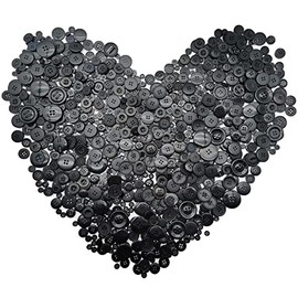 600-700 botones negros para manualidades surtidos a granel para manualidades mezcladas para manualidades, decoración de manualidades