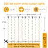 Vicloon Fairy Curtain Lights,300 LED White Curtain Lights,8 Modes 9.8×9.8Ft