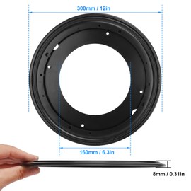 6 PCS 12 Inch Black Lazy Susan Turntable Bearing Plate, Lazy Susan Bearings Base, Lazy Susan Hardware, Easy Installation, Solid Metal Construction, for Home and Industrial, by GENHAKON