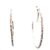 Divas Diggables CLIP-ON EARRINGS CRYSTAL RHINESTONE 2 INCH HOOPS ABS