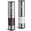 Electric Salt and Pepper Grinder Set, USB Rechargeable, Stainless Steel