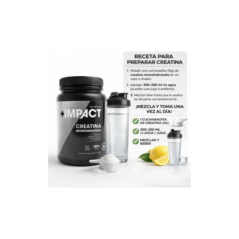 Creatina Monohidratada 500 G Sin Sabor Pura Aumenta Fuerza Y
