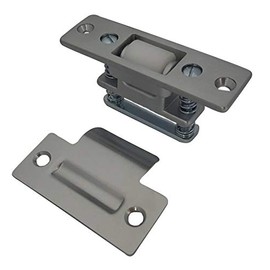 QCAA Heavy Duty Solid Brass Adjustable Silent Roller Catch, Satin Chrome, 1 Pack