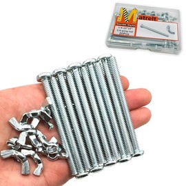 Paquete de 20 Pernos de 1/4"-20 x 3 pulgadas y Kit de Tuerca de Mariposa 10pcs Tornillos de Máquina con Cabeza Redonda Phillips 10pcs Tuerca de Mariposa de Apriete Manual Giratorio Chapado en