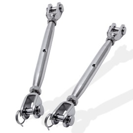 suiwotin 2個 5/16インチ (M8) ターンバックル ステンレススチール ジョーとジョー ターンバックル リギングスクリュー、クローズドボディターンバックルジョー マリングレード用