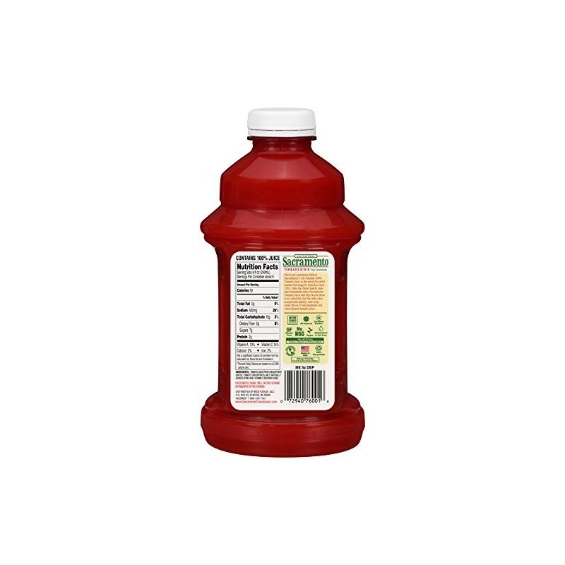 Sacramento Tomato Juice, 46 oz Plastic Bottle
