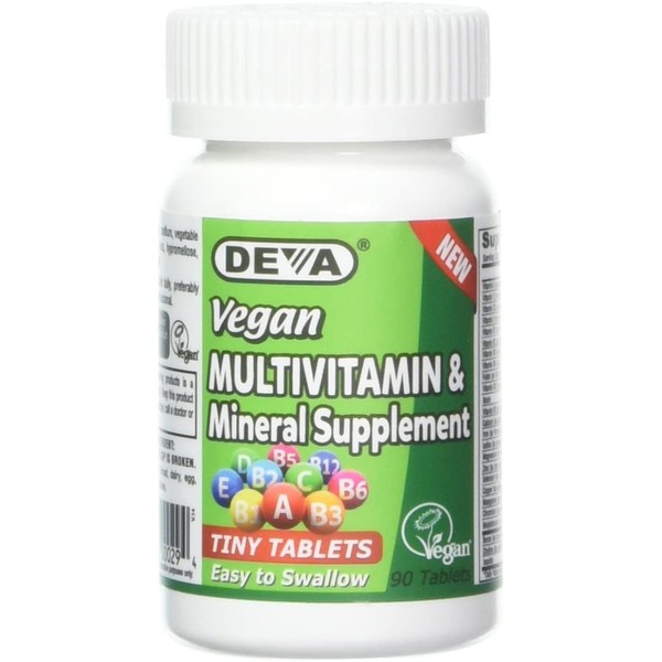 Deva Vegan Multivitamin, Mineral Supplement, Tiny Tablets, 90 Ct (2 Pack)