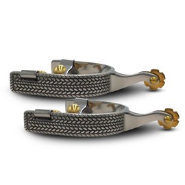 Colorado Saddlery The Tombstone Spurs for Men - Stainless Steel, Stylish Boot Spurs with 5/8" Brass Rowels - Perfect for Trail Riding, Horse Tack, Outfitting - Comes in a Pair