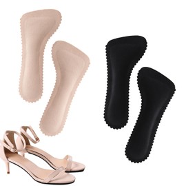 YFFSFDC Women's High Heel Insoles, 2 Colors, 4 Pieces, Set of 2, Insoles, Anti-Slip, Breathable, Sweat Absorbent, Shock Absorption, Comfortable Shoes, Pumps, Insoles