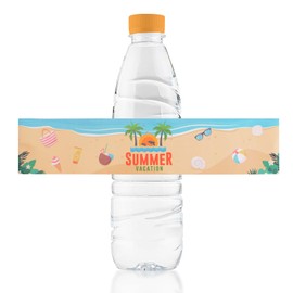 URROMA Hawaiian Water Bottle Labels, 48 Pieces, Summer Time Water Bottle Stickers, Bottle Labels, Stickers for Party, Holiday, Decoration