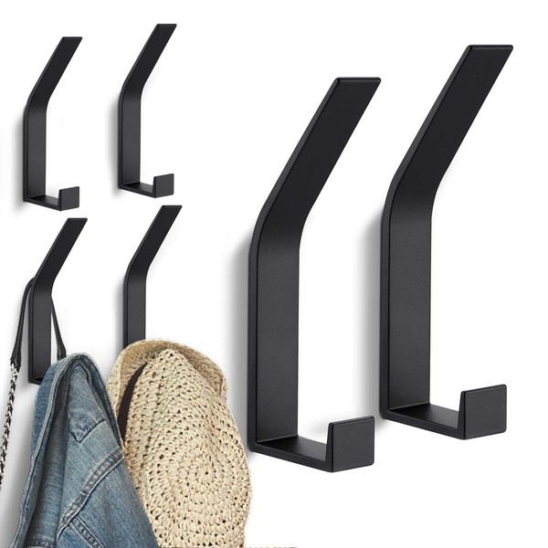 Kssvzz Coat Hooks, Pack of 6, Towel Hooks for Drilling,
