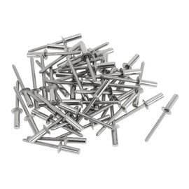 A ABSOPRO Countersunk Head Closed Sealing Rivets 4.8mm Grip Diameter 18mm Grip Length 9.5mm Flange Diameter Stainless Steel Silver Tone 50 Pcs
