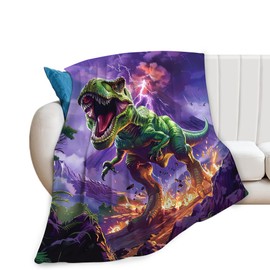 Dinosaur Blanket T-Rex Throw Blanket Dinosaur Gifts and Decor Funny Dinosaur Blanket for Boys Girls Women Men Kids Adults Soft Warm Cozy Fleece Blanket for Couch Sofa ​Bed 50"x40"