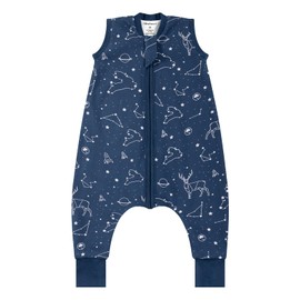 Mosebears Baby Sleeping Bag Summer 1.0 Tog, Breathable Cotton Summer Sleeping Bag for Boys and Girls (Navy Blue, 75 cm (12-24 Months))