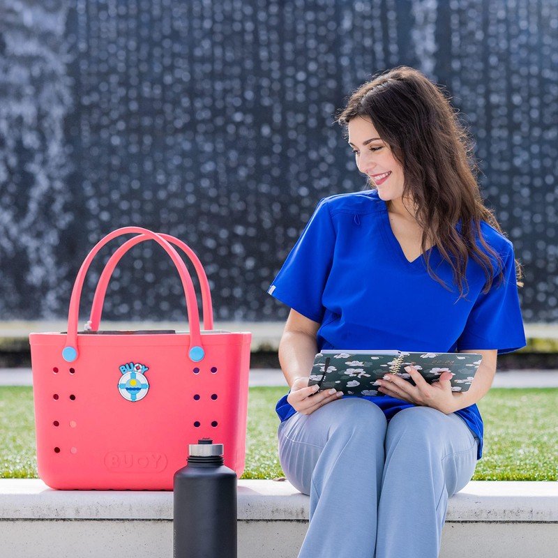 Large Rubber Tote Bag With Waterproof Zipper Pocket | Easy