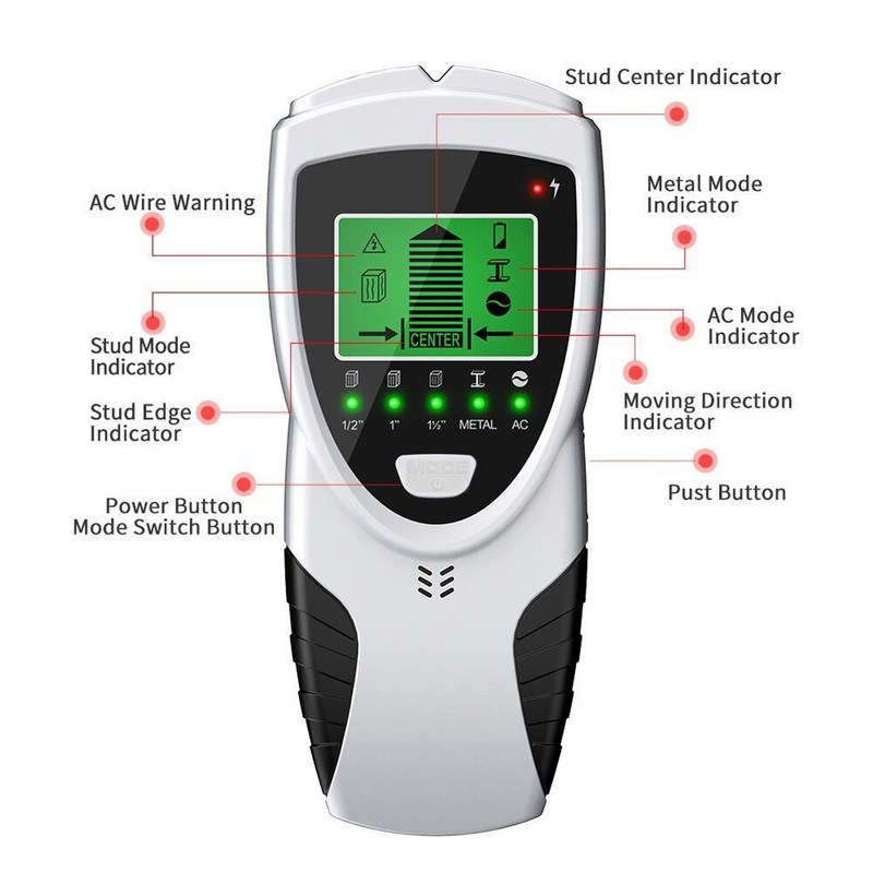 Stud Finder Wall Scanner 5 in 1 LCD Display Accurate