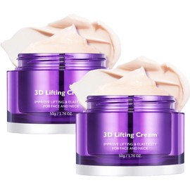 3D Lifting Night Cream for Face and Neck, 17-Peptide Complex Moisturizer, Firming Facial Cream for Fine Lines, Rich Smoother-Looking Hydrating Skin Care, 1.7 Fl Oz