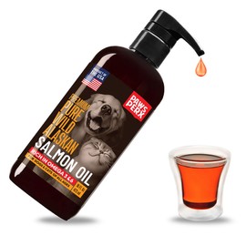 Paws PerX Salmon Oil Food Topper for Pets; Premium-Pure Alaskan Omega 3 Supplement; Improves Taste of Kibble; Supports Skin, Coat & Joints; Sustainably Sourced (One, 16 fl oz Bottle)
