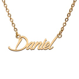 Daniel Name Tag Necklaces for Her His Friends Familys Relationship Memory Jewelry Gift