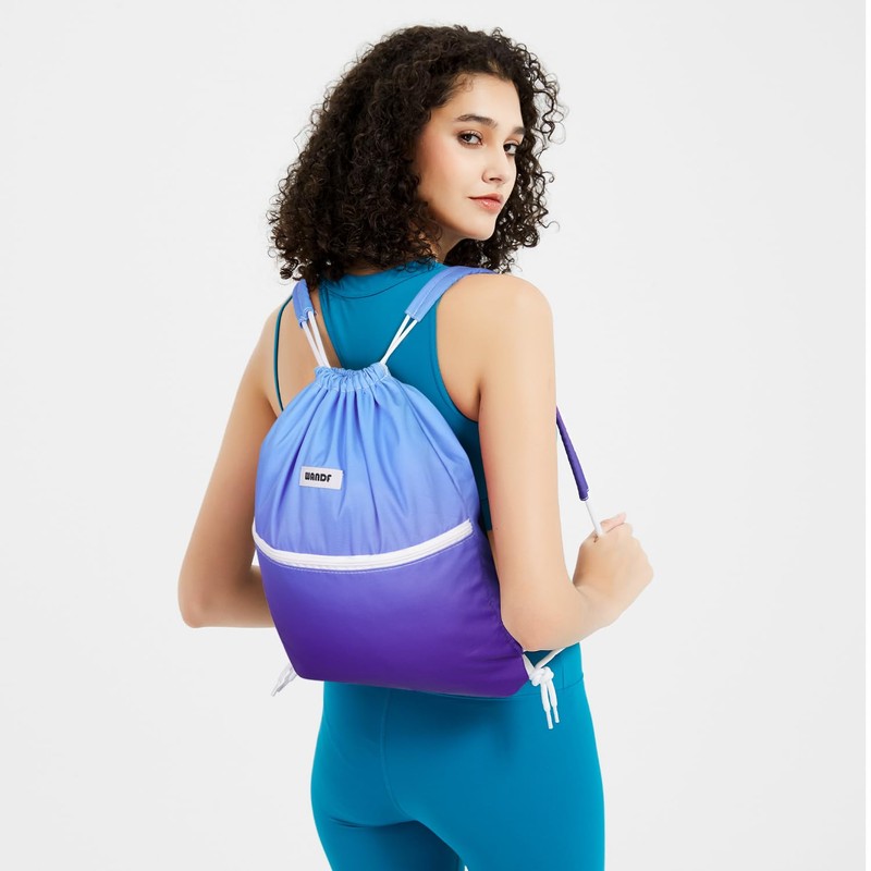 WANDF Drawstring Backpack with Shoulder Pads Sports Gym Bag Water