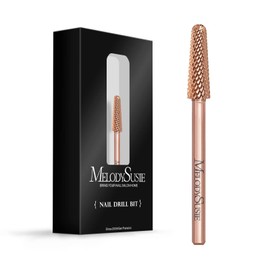 MelodySusie Cone Shape Nail Drill Bits, 3/32'' Carbide Tungsten Bits, Suitable for Manicure Pedicure Cuticle Gel Polishing, Beginners Bits, Rose Gold, Medium