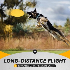 FUSOTO Dog Discs Toy, Durable Flying Discs for Throwing Catching, Durable for Aggressive Chewers, Water Floating Dog Toys, Swimming Training, Medium Large Breeds, Yellow