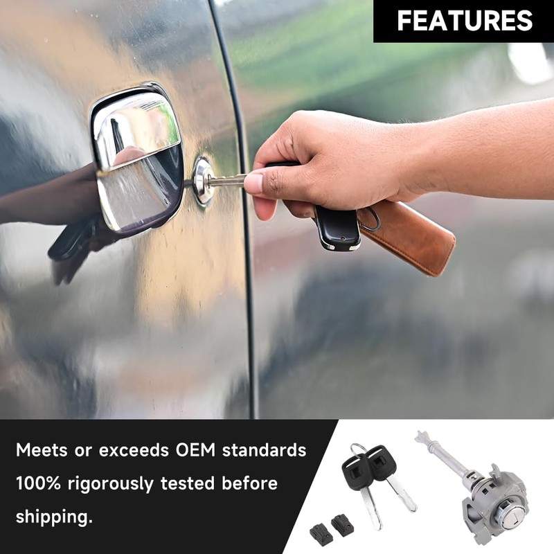 Yollky Front Door Lock Cylinder Set with Keys for Honda